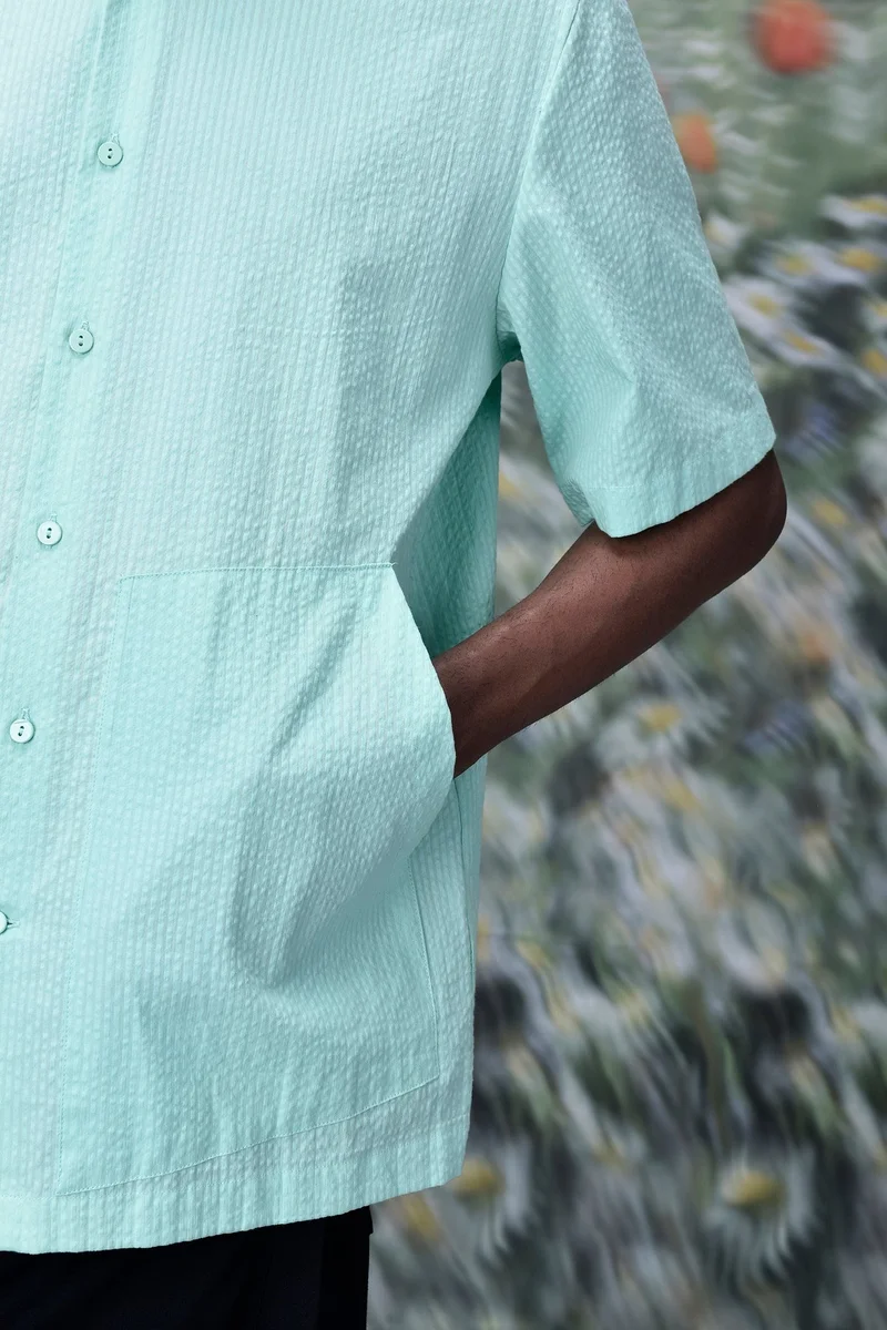 Genes Lecoanet Hemant Solid Regular Fit Shirt- Nile Green